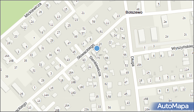 Bolszewo, Sienkiewicza Henryka, 70A, mapa Bolszewo