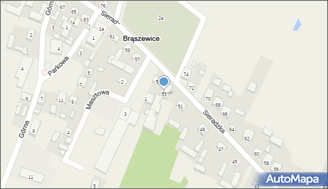 Brąszewice, Sieradzka, 53, mapa Brąszewice