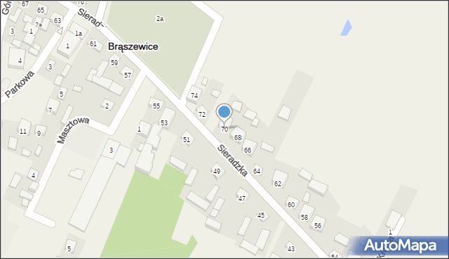 Brąszewice, Sieradzka, 70, mapa Brąszewice