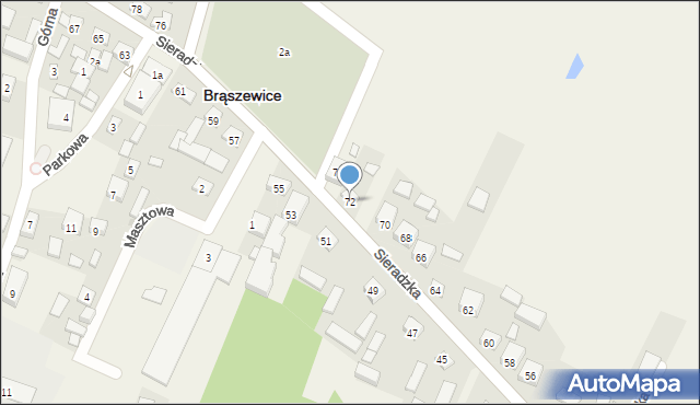 Brąszewice, Sieradzka, 72, mapa Brąszewice