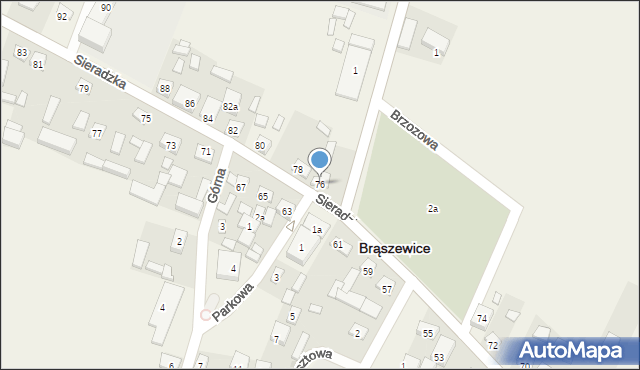 Brąszewice, Sieradzka, 76, mapa Brąszewice