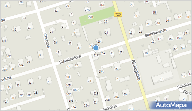 Brwinów, Sienkiewicza Henryka, 21A, mapa Brwinów