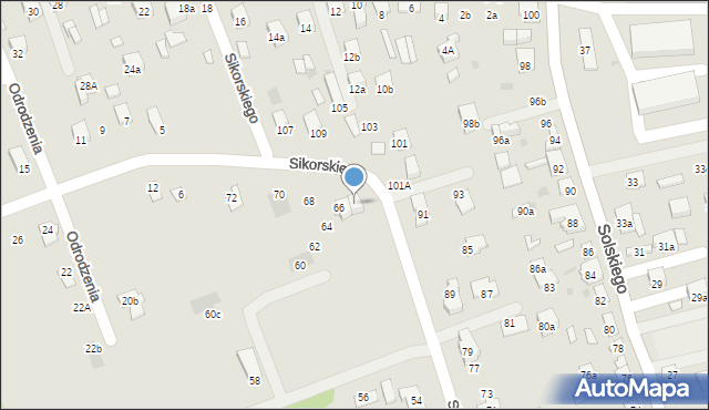 Brzesko, Sikorskiego Władysława, gen., 66a, mapa Brzesko