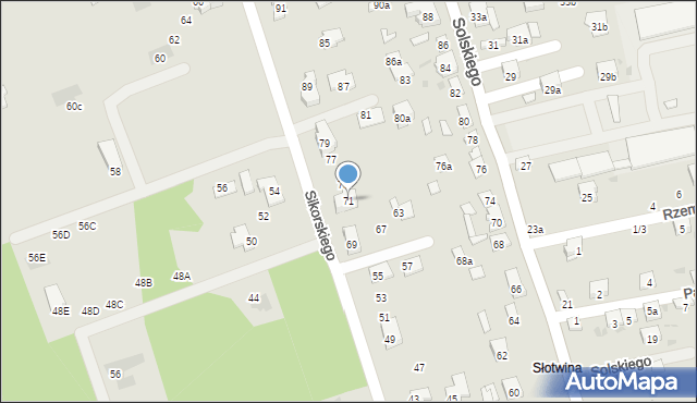 Brzesko, Sikorskiego Władysława, gen., 71, mapa Brzesko