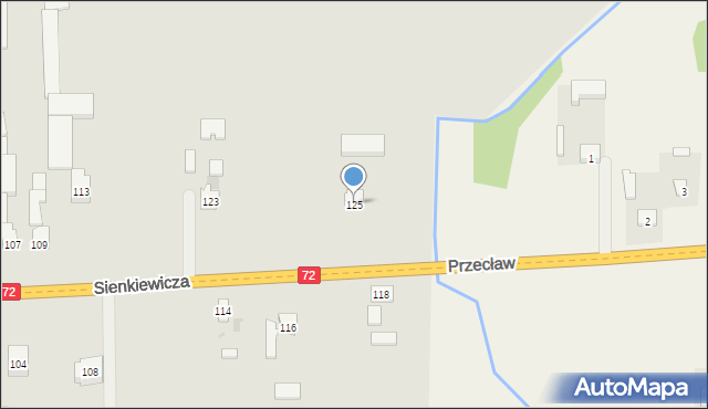 Brzeziny, Sienkiewicza Henryka, 125, mapa Brzeziny