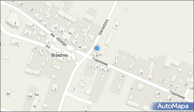 Brzeźnio, Sieradzka, 6, mapa Brzeźnio