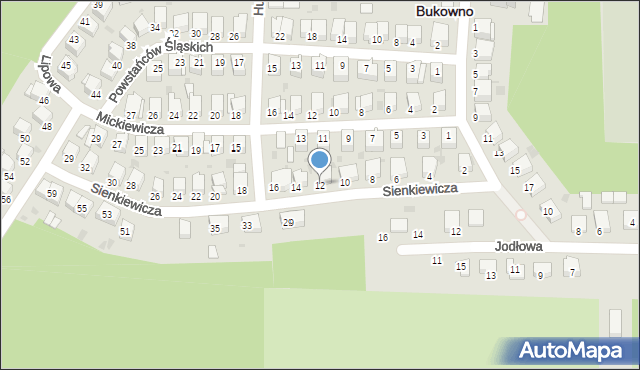 Bukowno, Sienkiewicza Henryka, 12, mapa Bukowno