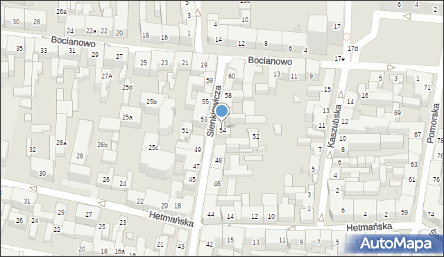 Bydgoszcz, Sienkiewicza Henryka, 54, mapa Bydgoszczy