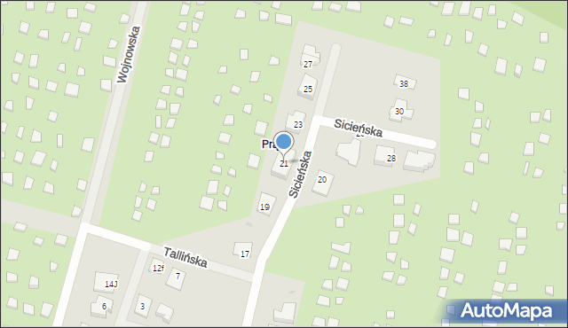 Bydgoszcz, Sicieńska, 21, mapa Bydgoszczy