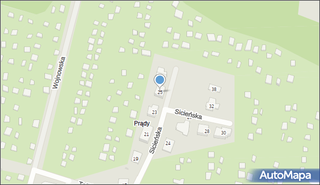 Bydgoszcz, Sicieńska, 25, mapa Bydgoszczy