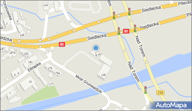 Bydgoszcz, Siedlecka, 4, mapa Bydgoszczy