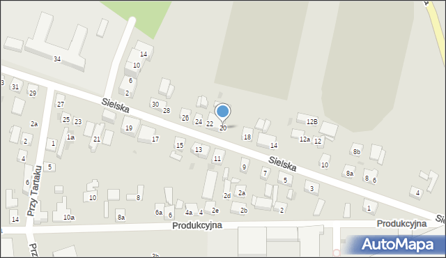 Bydgoszcz, Sielska, 20, mapa Bydgoszczy