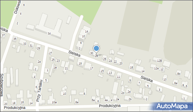 Bydgoszcz, Sielska, 28, mapa Bydgoszczy