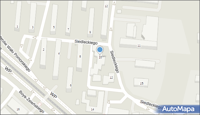 Bydgoszcz, Siedleckiego Adama Grzymały, 10, mapa Bydgoszczy