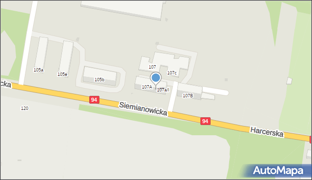 Bytom, Siemianowicka, 107a/II, mapa Bytomia