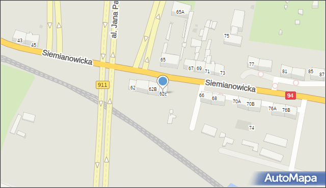 Bytom, Siemianowicka, 62c, mapa Bytomia