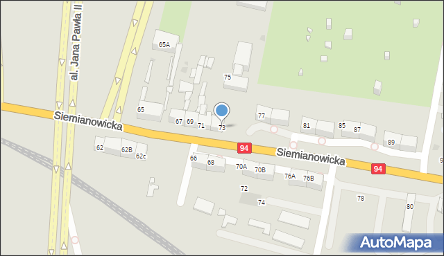 Bytom, Siemianowicka, 73, mapa Bytomia