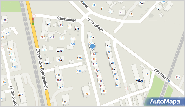 Bytom, Sikorskiego Władysława, gen., 11D, mapa Bytomia