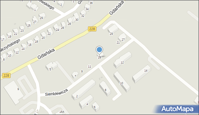 Bytów, Sienkiewicza Henryka, 19, mapa Bytów