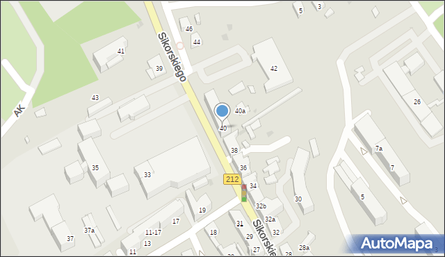 Bytów, Sikorskiego Władysława, gen., 40, mapa Bytów