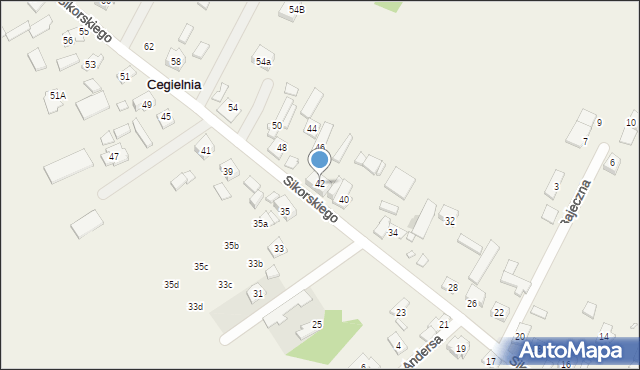 Cegielnia, Sikorskiego Władysława, gen., 42, mapa Cegielnia