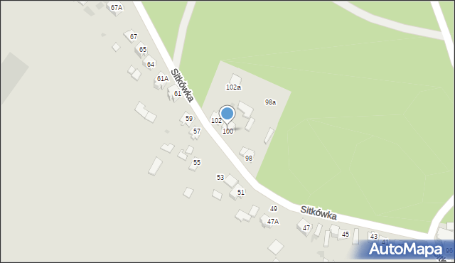 Chęciny, Sitkówka, 100, mapa Chęciny