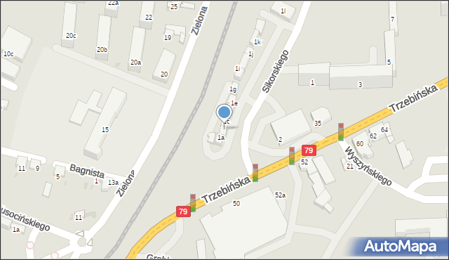 Chrzanów, Sikorskiego Władysława, gen., 1b, mapa Chrzanów