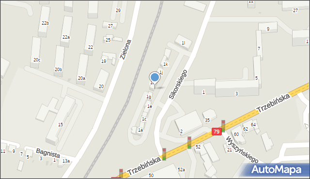 Chrzanów, Sikorskiego Władysława, gen., 1h, mapa Chrzanów