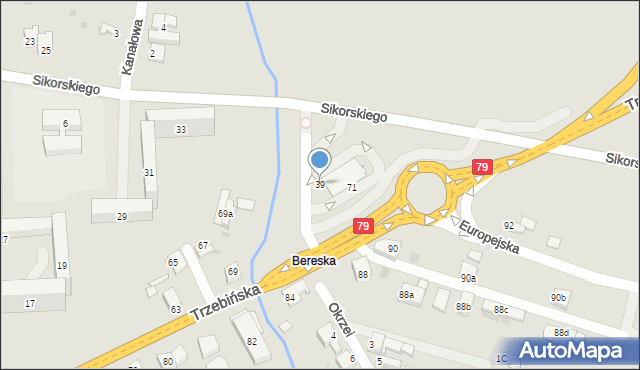 Chrzanów, Sikorskiego Władysława, gen., 39, mapa Chrzanów