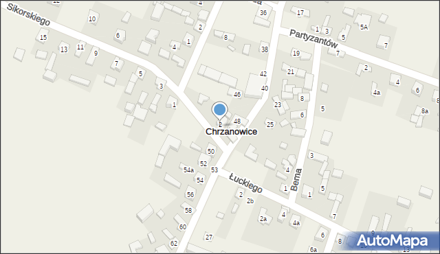 Chrzanowice, Sikorskiego Władysława, gen., 2a, mapa Chrzanowice