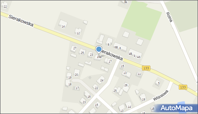 Chrzypsko Wielkie, Sierakowska, 19a, mapa Chrzypsko Wielkie