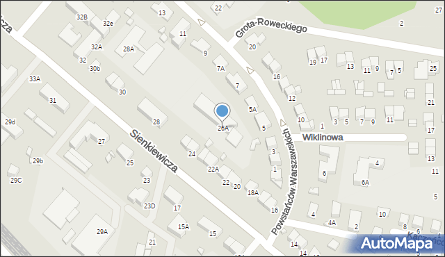 Ciechanów, Sienkiewicza Henryka, 26A, mapa Ciechanów