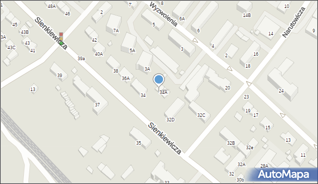Ciechanów, Sienkiewicza Henryka, 34b, mapa Ciechanów