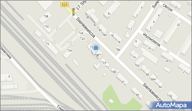 Ciechanów, Sienkiewicza Henryka, 71B, mapa Ciechanów