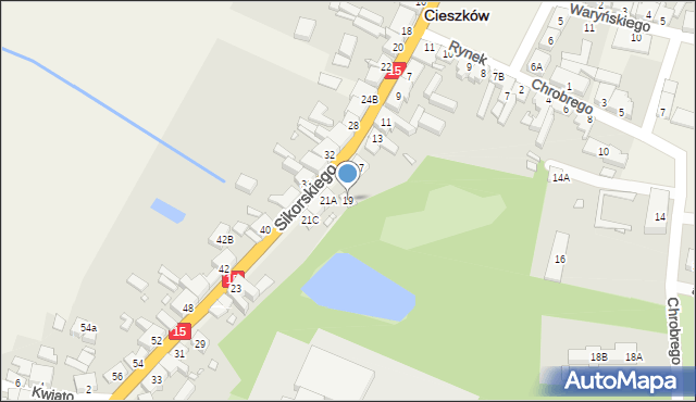 Cieszków, Sikorskiego Władysława, gen., 19, mapa Cieszków