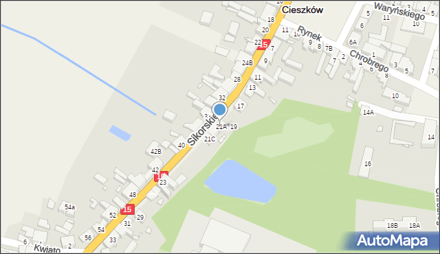 Cieszków, Sikorskiego Władysława, gen., 21A, mapa Cieszków