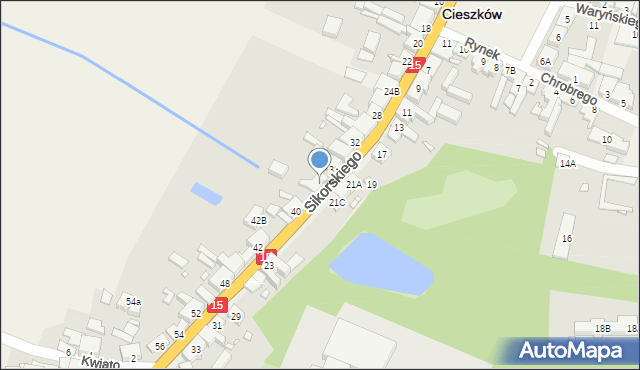 Cieszków, Sikorskiego Władysława, gen., 38, mapa Cieszków
