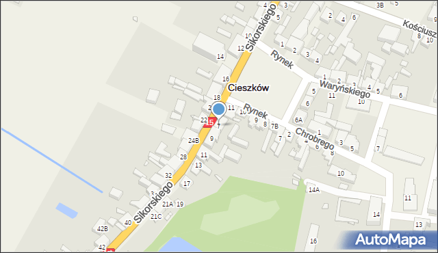 Cieszków, Sikorskiego Władysława, gen., 7, mapa Cieszków