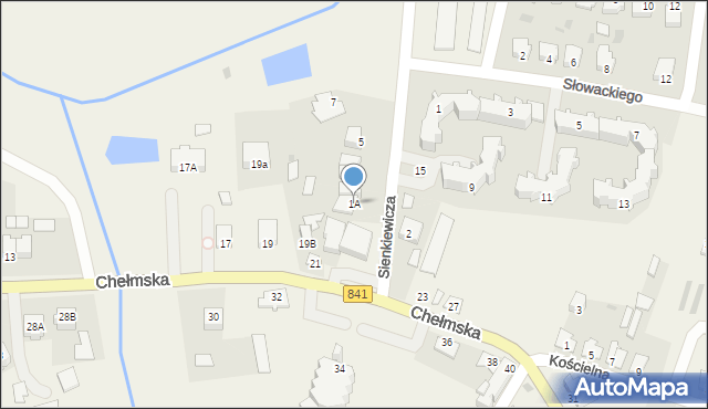 Cyców, Sienkiewicza Henryka, 1A, mapa Cyców