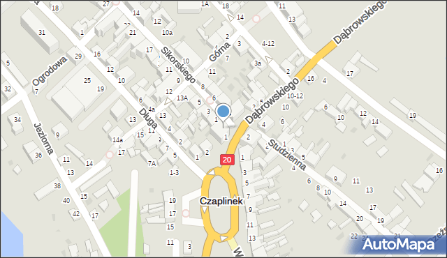 Czaplinek, Sikorskiego Władysława, gen., 1a, mapa Czaplinek
