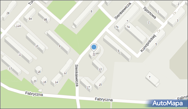 Czarna Białostocka, Sienkiewicza Henryka, 11, mapa Czarna Białostocka