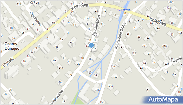 Czarny Dunajec, Sienkiewicza Henryka, 13, mapa Czarny Dunajec