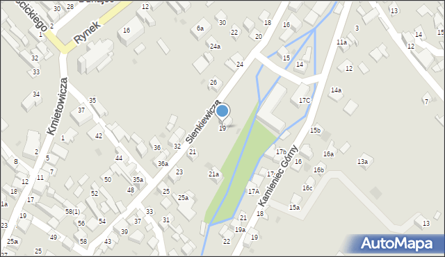Czarny Dunajec, Sienkiewicza Henryka, 19, mapa Czarny Dunajec