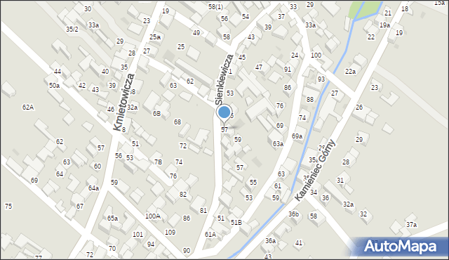 Czarny Dunajec, Sienkiewicza Henryka, 57, mapa Czarny Dunajec