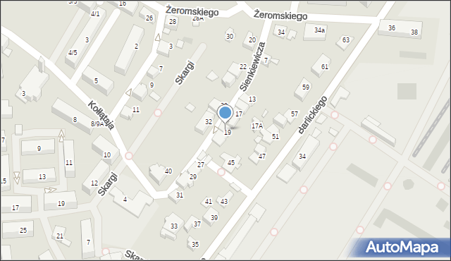 Czechowice-Dziedzice, Sienkiewicza Henryka, 21, mapa Czechowic-Dziedzic
