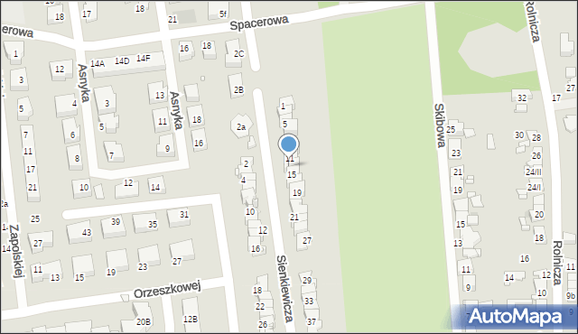 Czeladź, Sienkiewicza Henryka, 13, mapa Czeladź