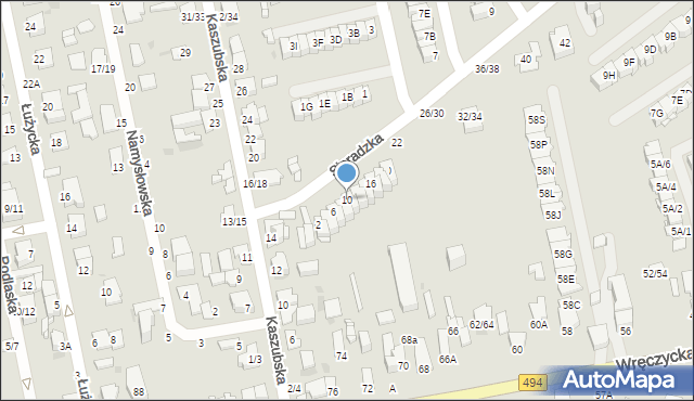 Częstochowa, Sieradzka, 10, mapa Częstochowy