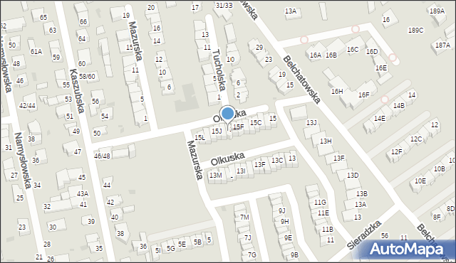 Częstochowa, Sieradzka, 15H, mapa Częstochowy