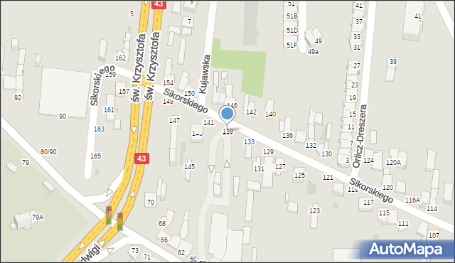 Częstochowa, Sikorskiego Władysława, gen., 139, mapa Częstochowy