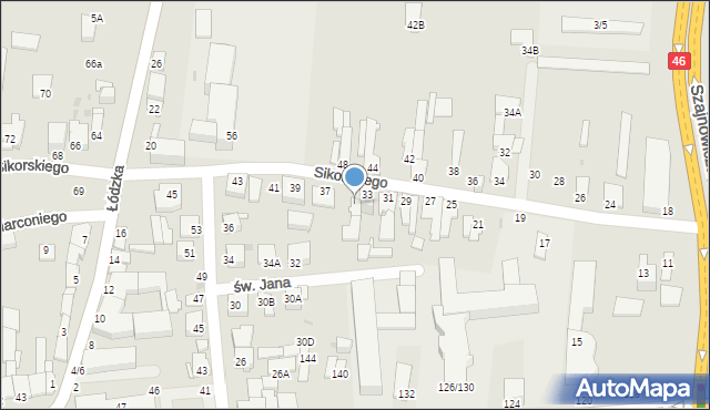 Częstochowa, Sikorskiego Władysława, gen., 35, mapa Częstochowy